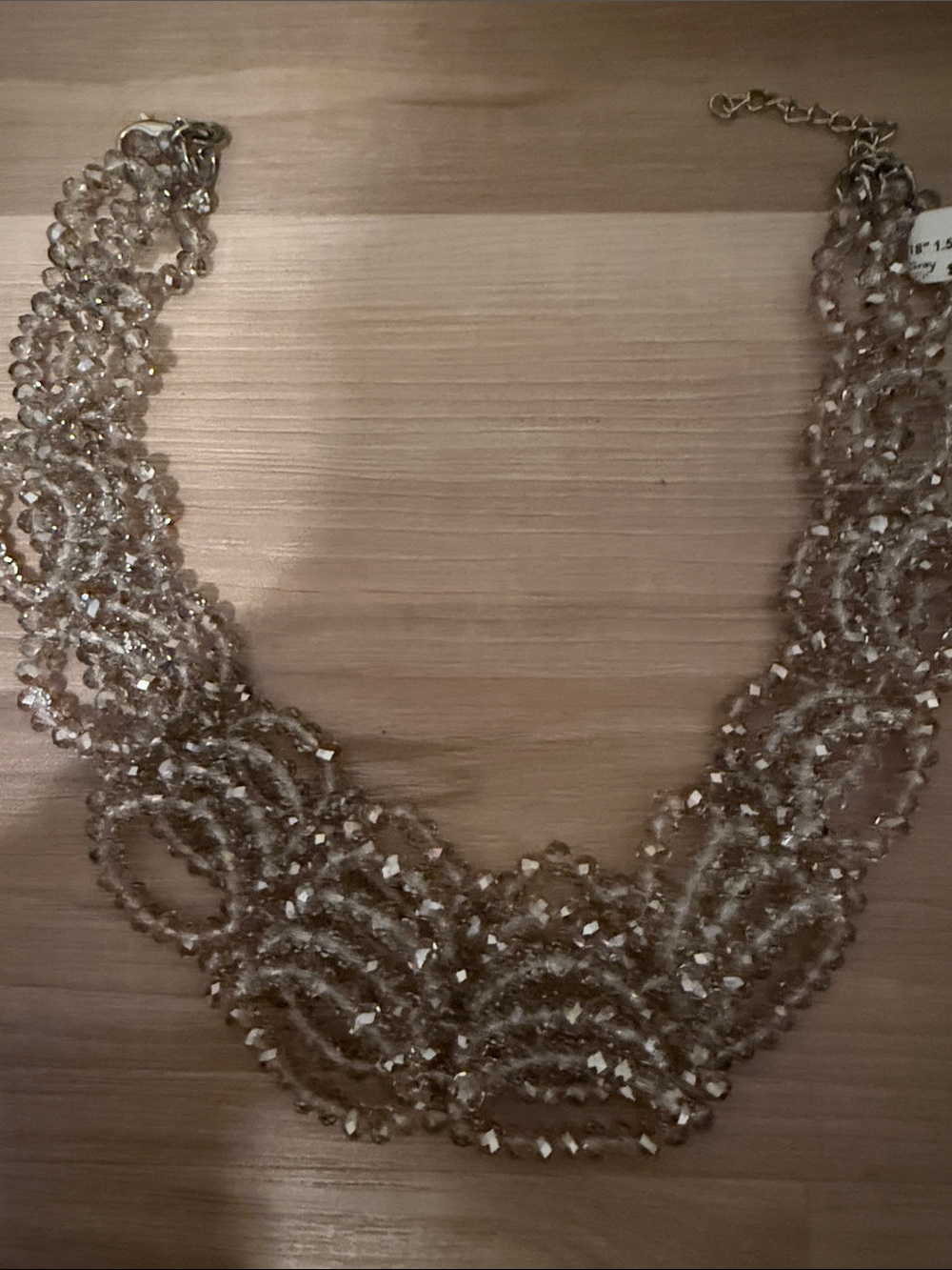Champagne Crystal Multi-Strand Bib Necklace